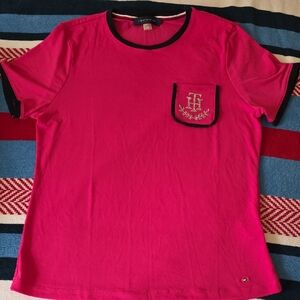 Tommy Hilfiger Kids Fuchsia Tee with Navy Accents